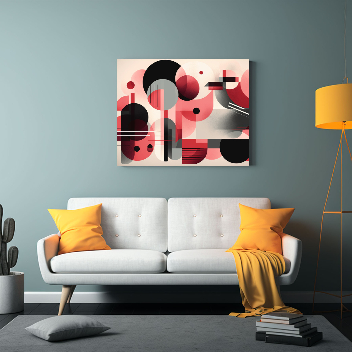 cuadros-decorativos-modernos-de-despegue-de-avi-n-en-color-frambuesa-y-negro-1