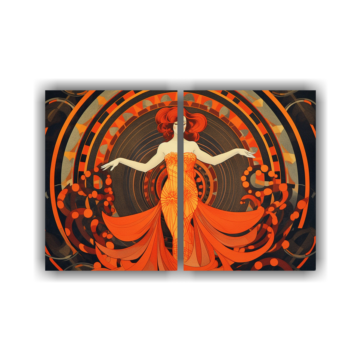 cuadros-decorativos-para-comedor-sexy-hechicera-art-nouveau-en-estilo-op-art-