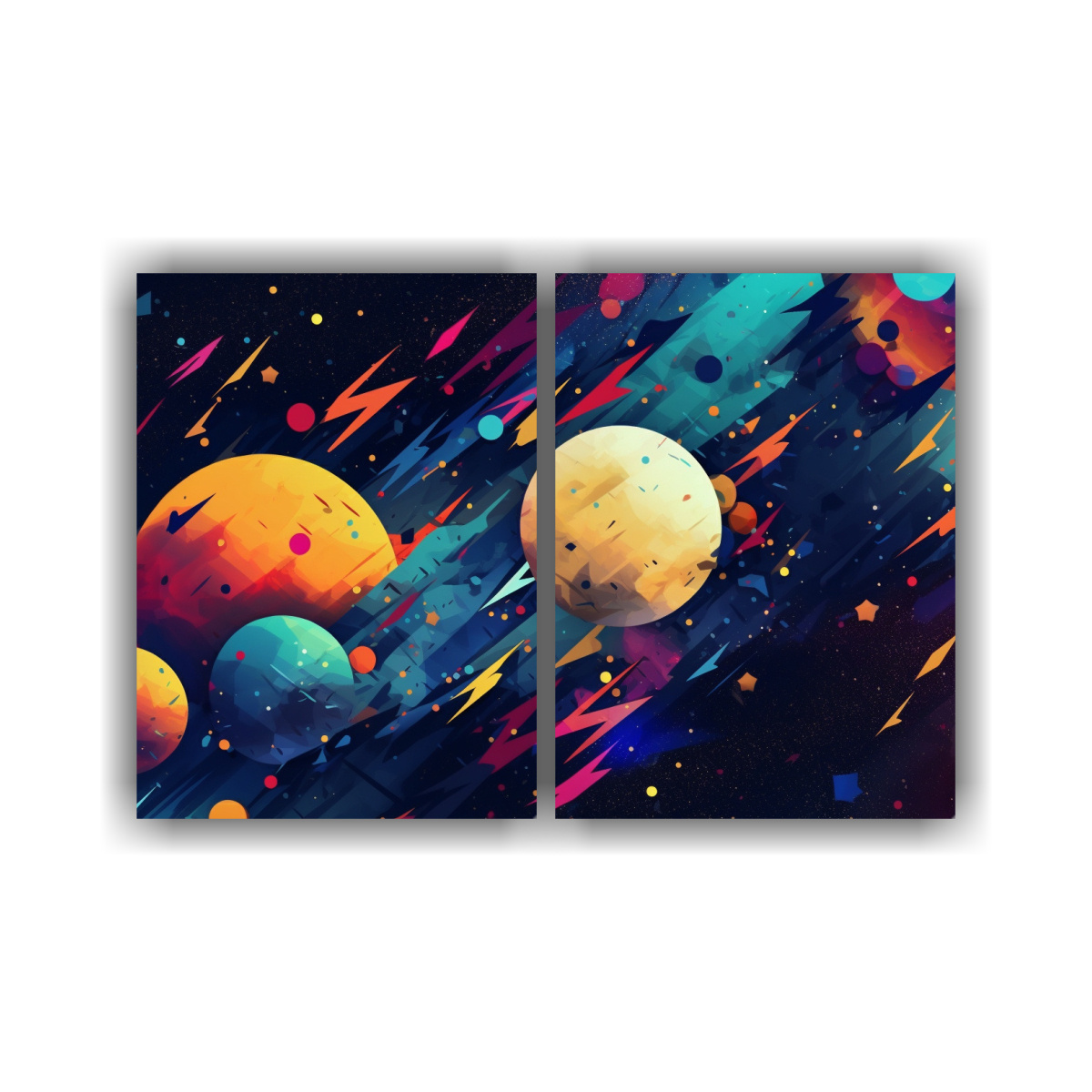 cuadros-vanguardia-luminosa-estilo-diagrama-graffiti-arte-espacial