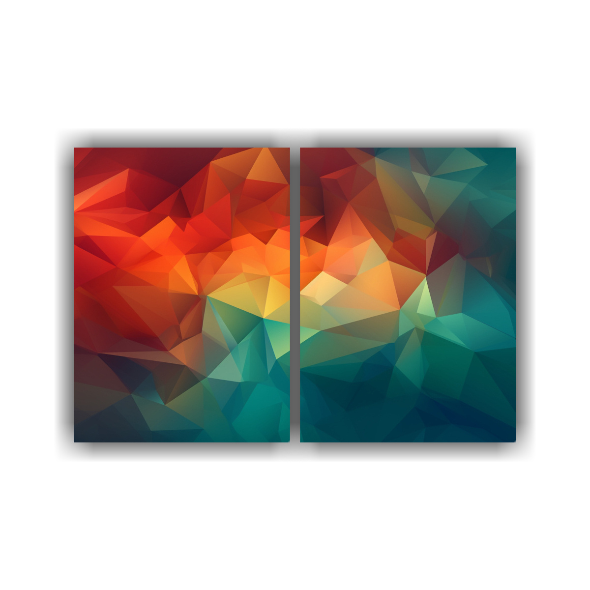 lienzos-forma-floral-abstracta-con-fondo-poligonal-colorido