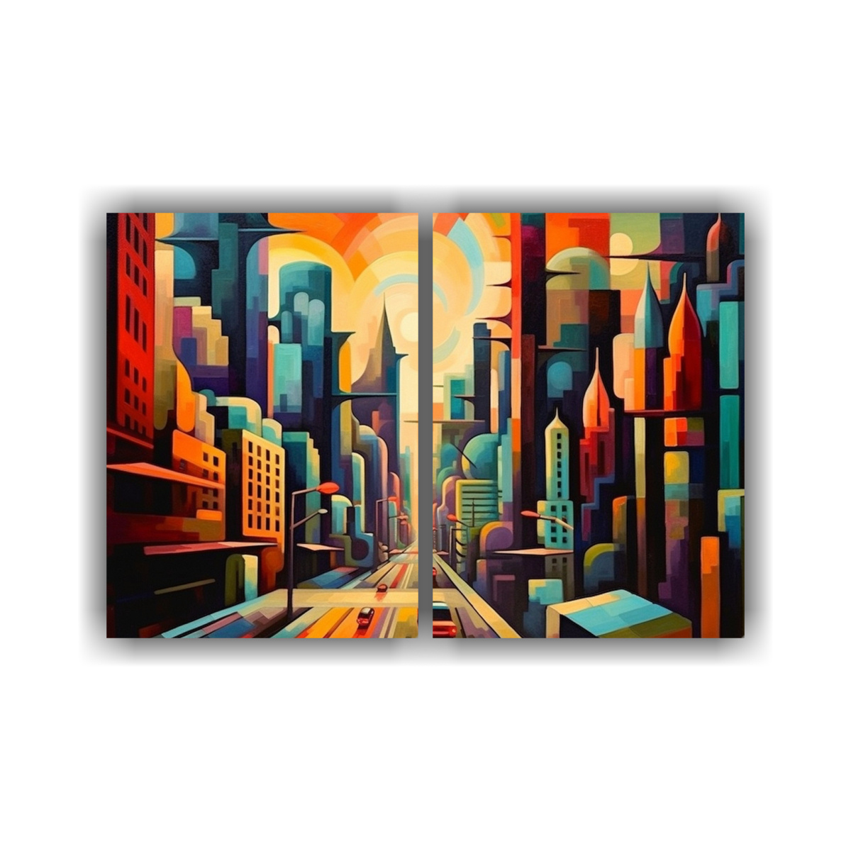 paisaje-urbano-futurista-con-caminos-y-cubismo-en-pinturas-decorativas-