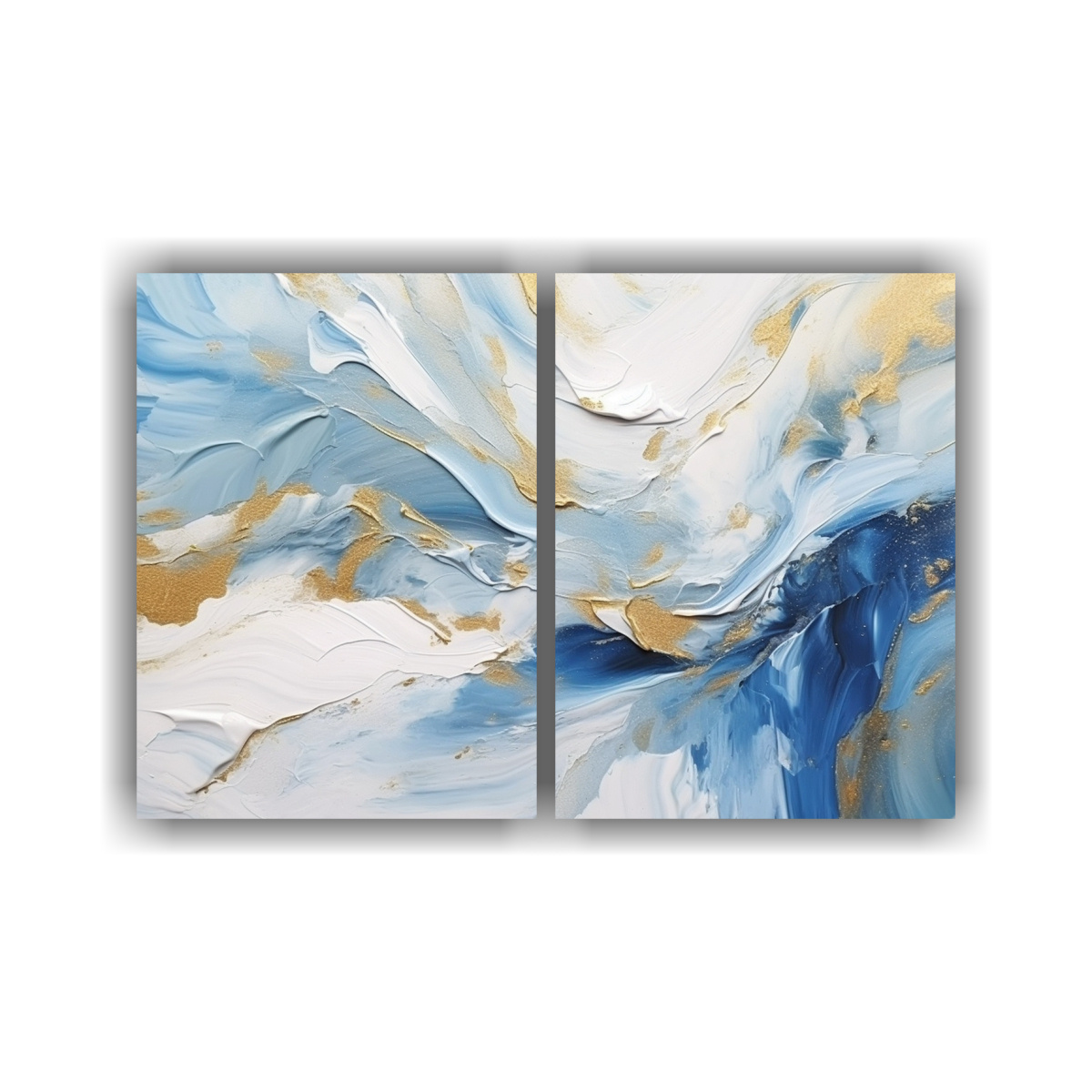 pintura-abstracta-azul-y-blanco-con-detalles-dorados-para-decorar-comedor