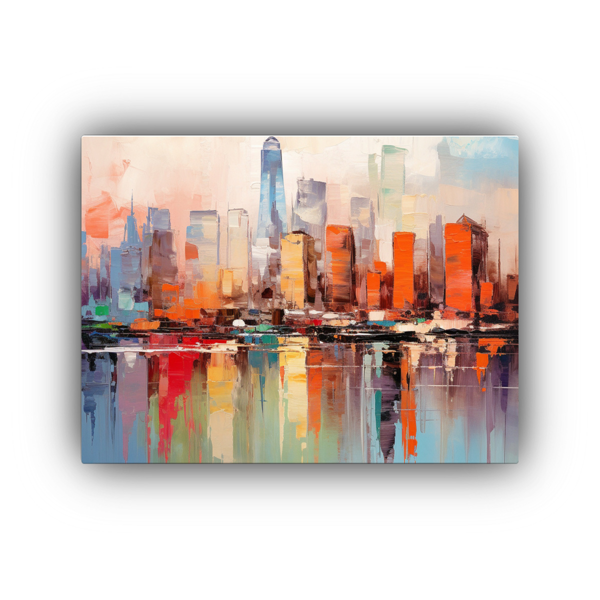 pintura-contempor-nea-de-un-horizonte-colorido-con-skyline-en-tonos-rosa
