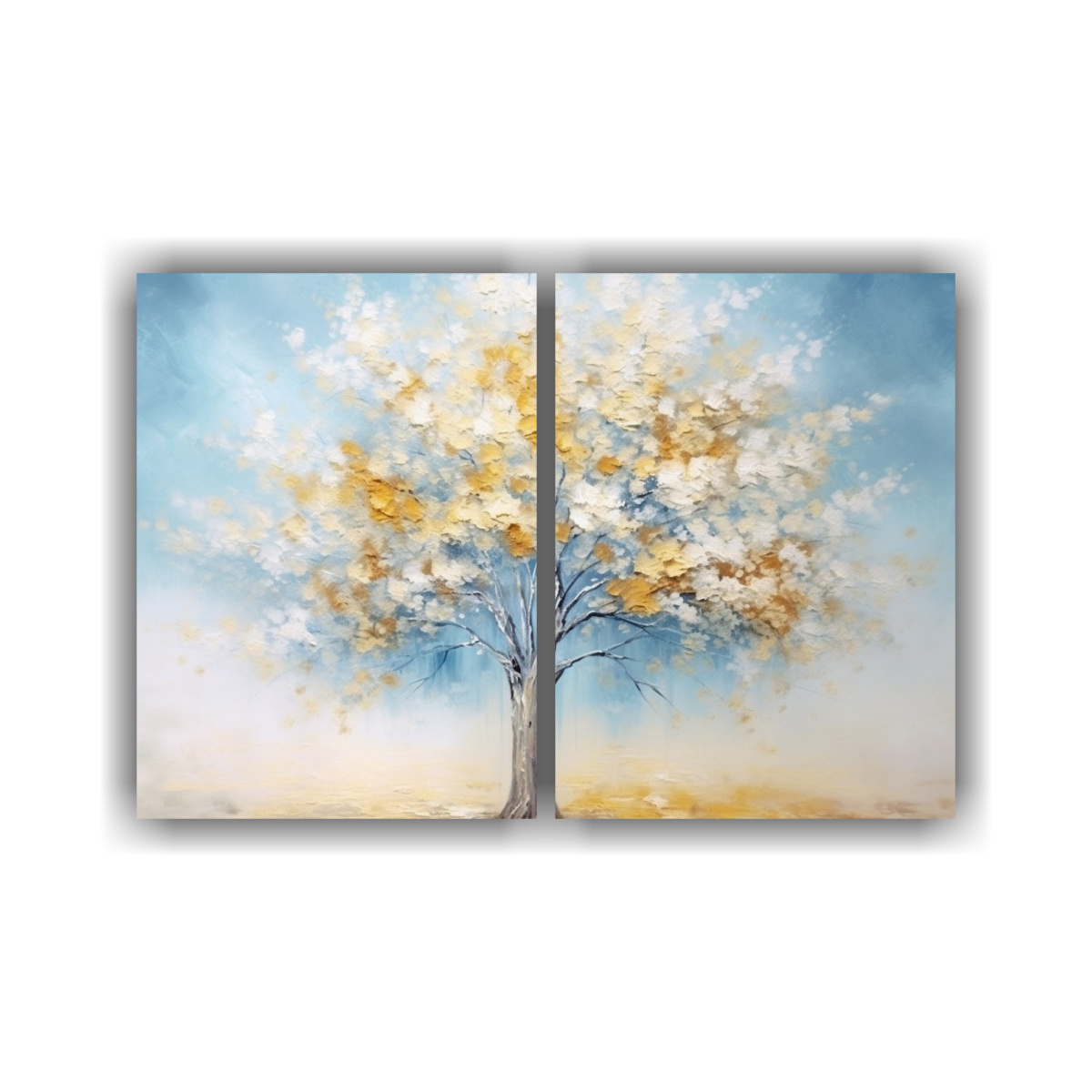 pintura-cuadro-vanguardia-rbol-azul-con-hojas-amarillas-