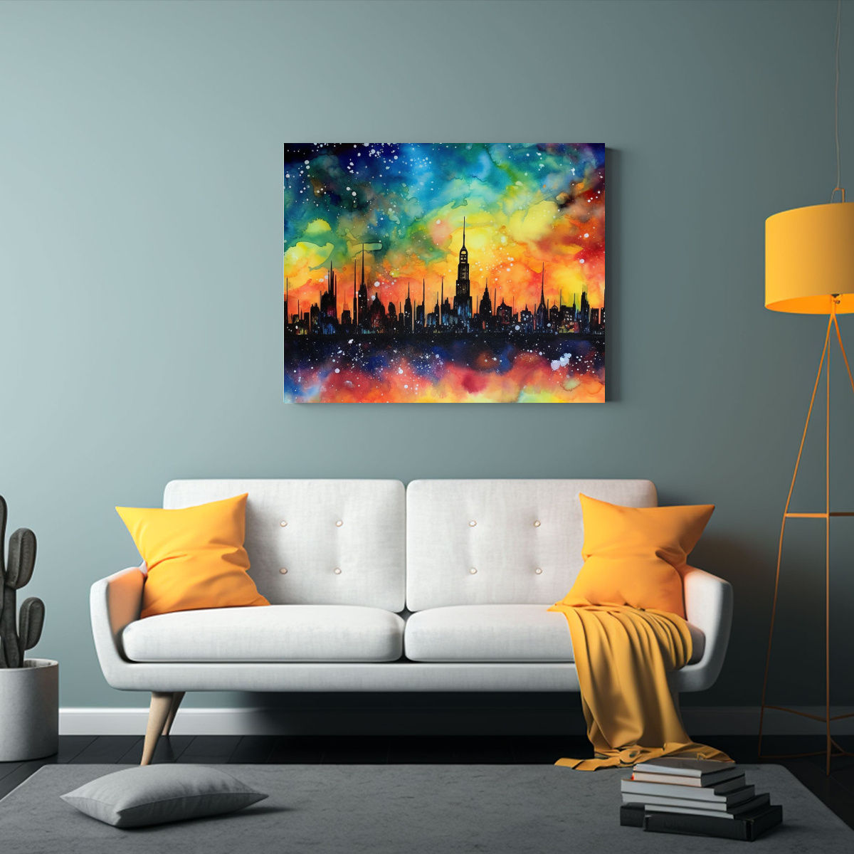 pintura-decorativa-original-ciudad-fant-stica-de-los-ngeles-california-1