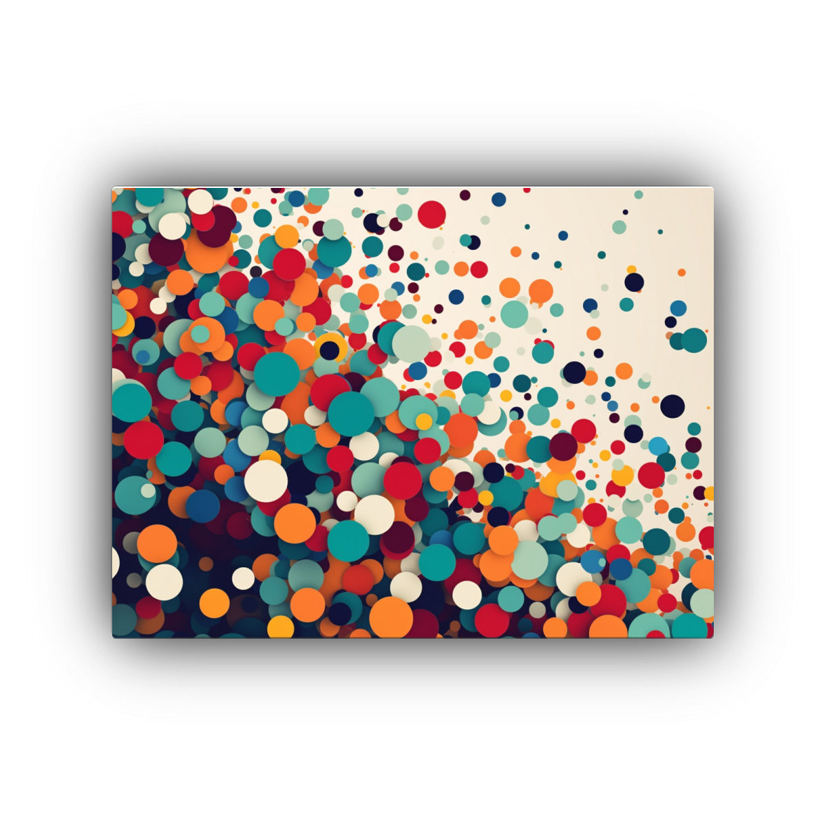 Pintura En Bastidor Composición Visual Salpicadura De Puntos De Muchos Colores.