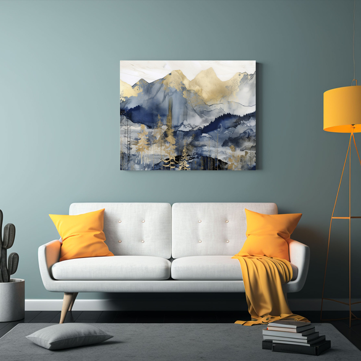 pintura-relieve-estilo-tinta-dorada-y-azul-sobre-tela-en-bastidor-1