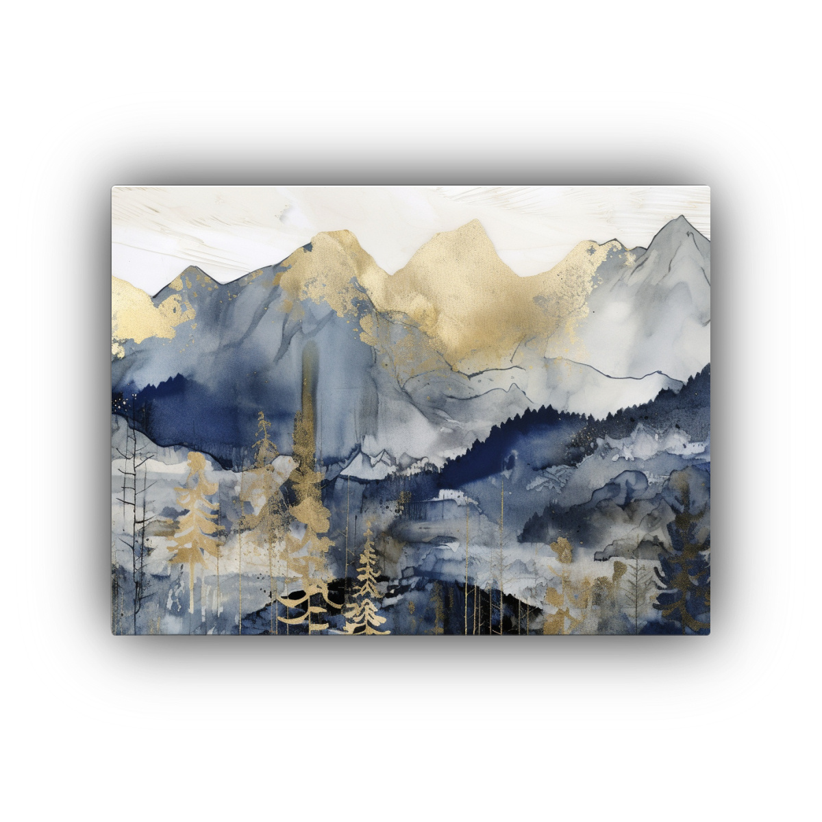 pintura-relieve-estilo-tinta-dorada-y-azul-sobre-tela-en-bastidor