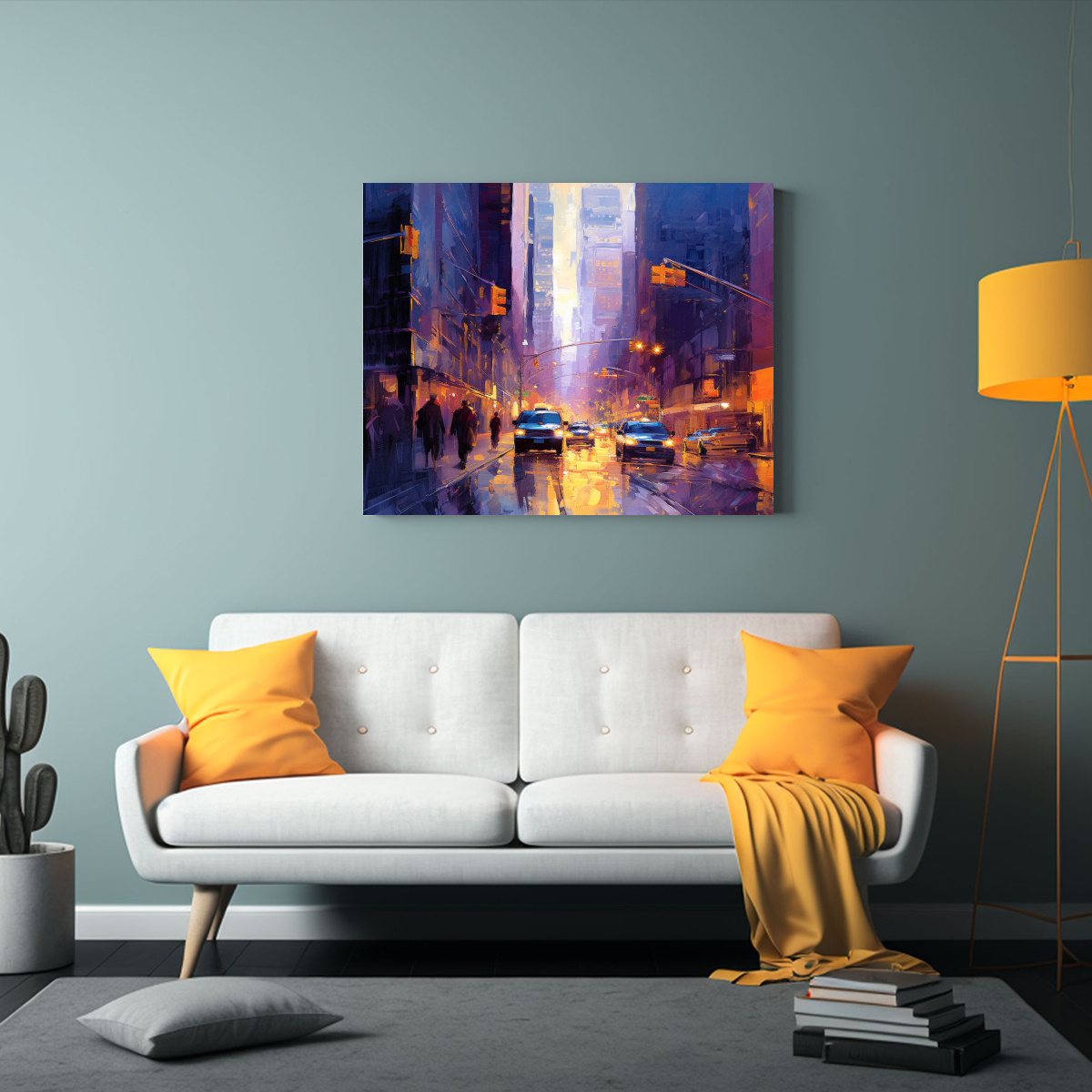 pintura-urbana-de-una-concurrida-calle-con-personas-y-taxis-1