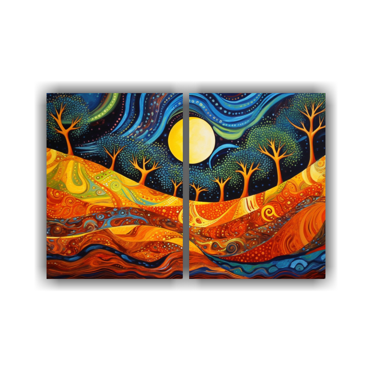 pinturas-decorativas-abor-genes-estilo-tierra-fuego-viento-agua-