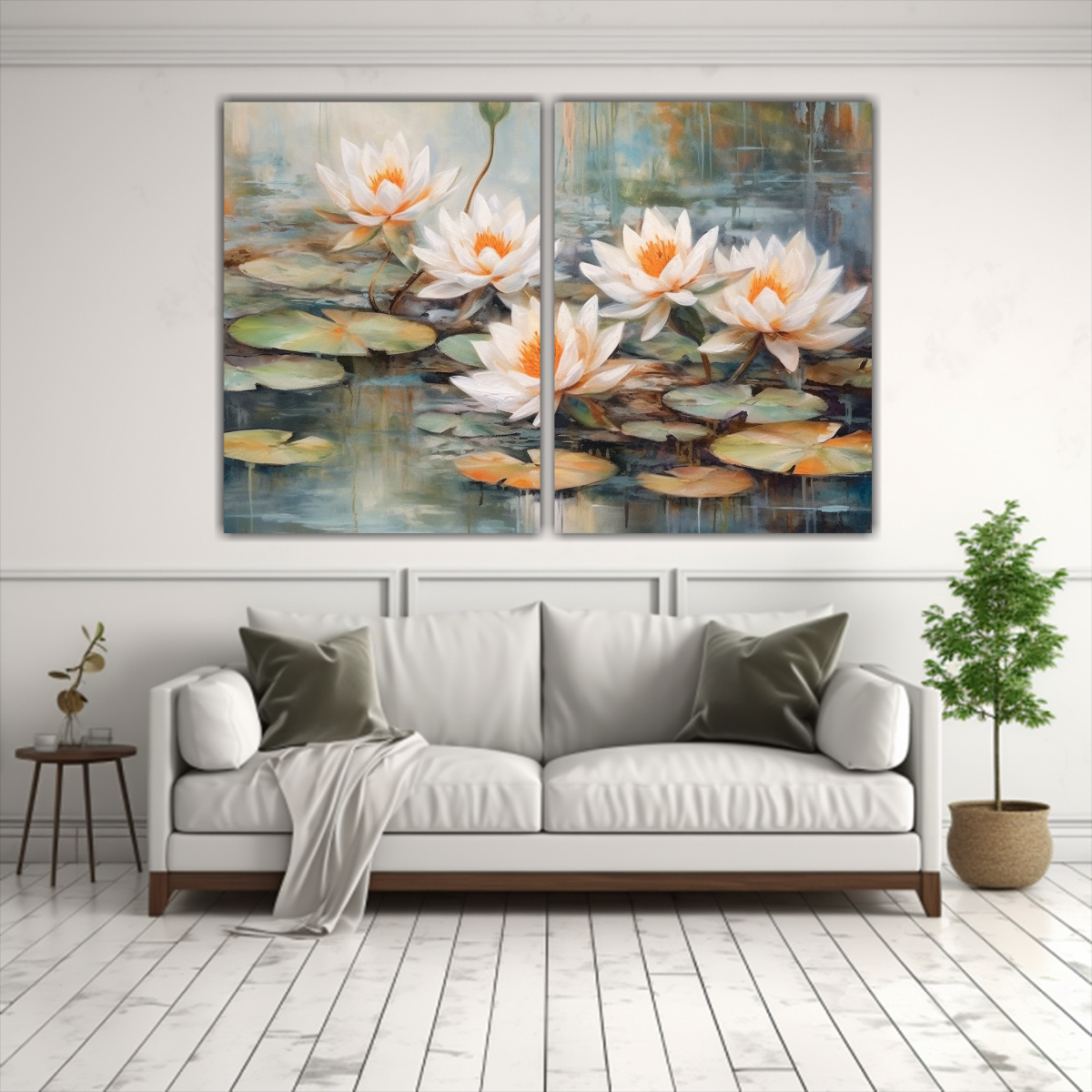 pinturas-en-lienzo-de-agua-lilies-en-tonos-pastel-cl-sicos-1