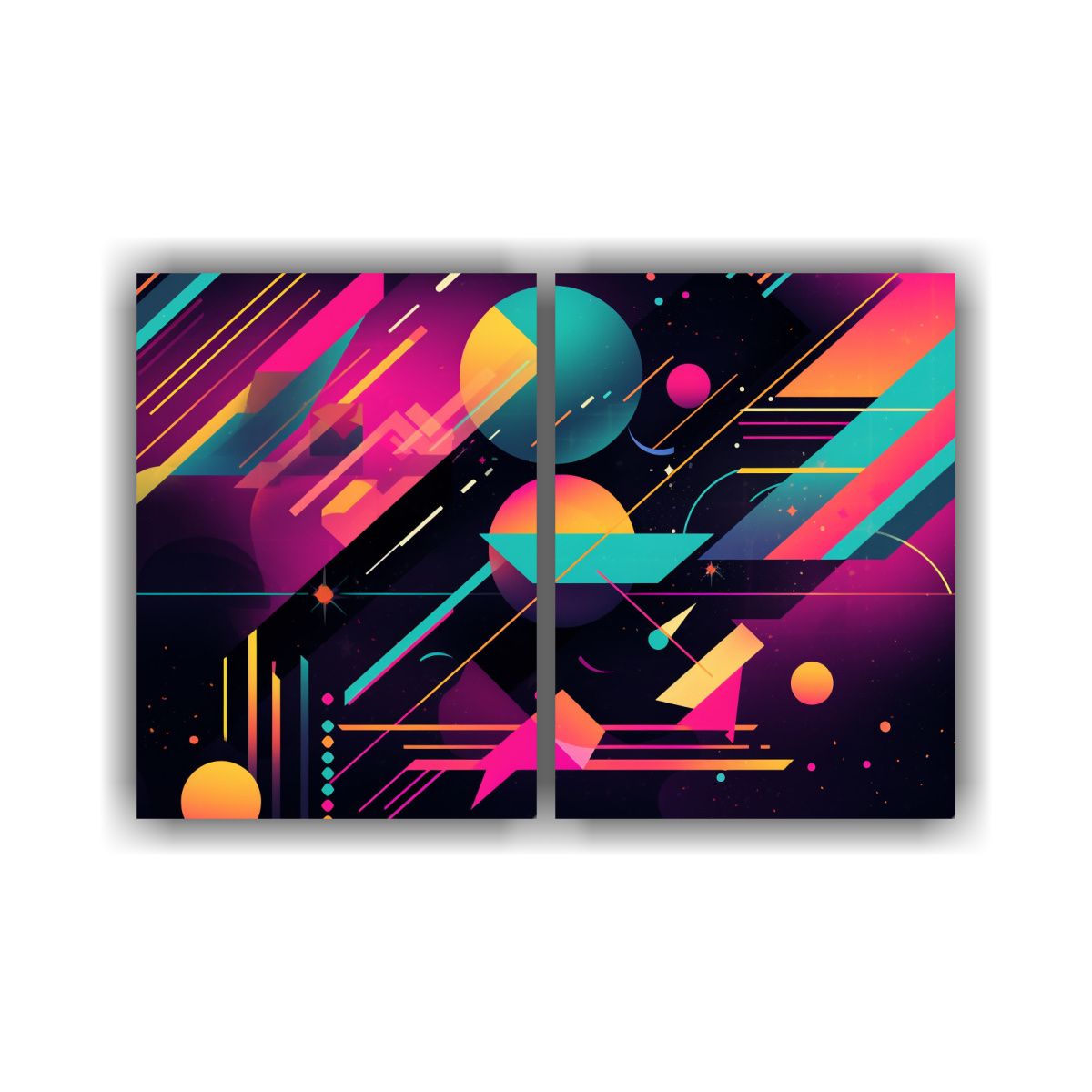 pinturas-vintage-con-s-mbolos-de-los-80-en-un-escenario-oscuro