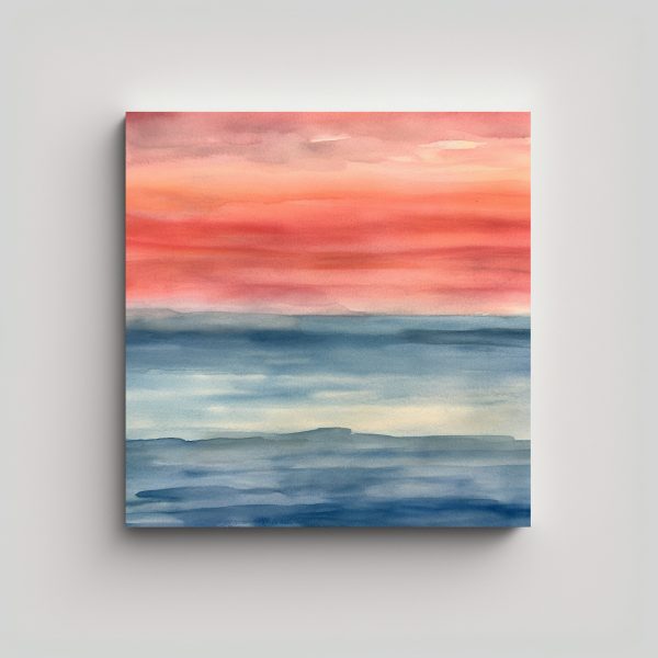 Cuadro Acuarela Minimalista Moderna En Papel Fine Art - DecoCuadros