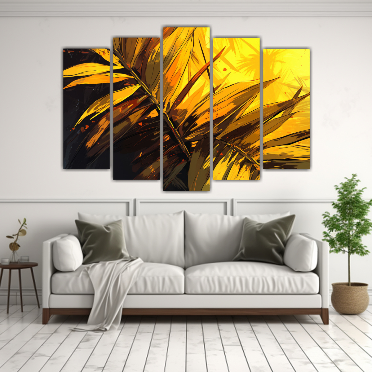 arte-de-pared-inspirador-hojas-de-palma-en-colores-amarillos-ambiente-neonoir-neo-po-1-1