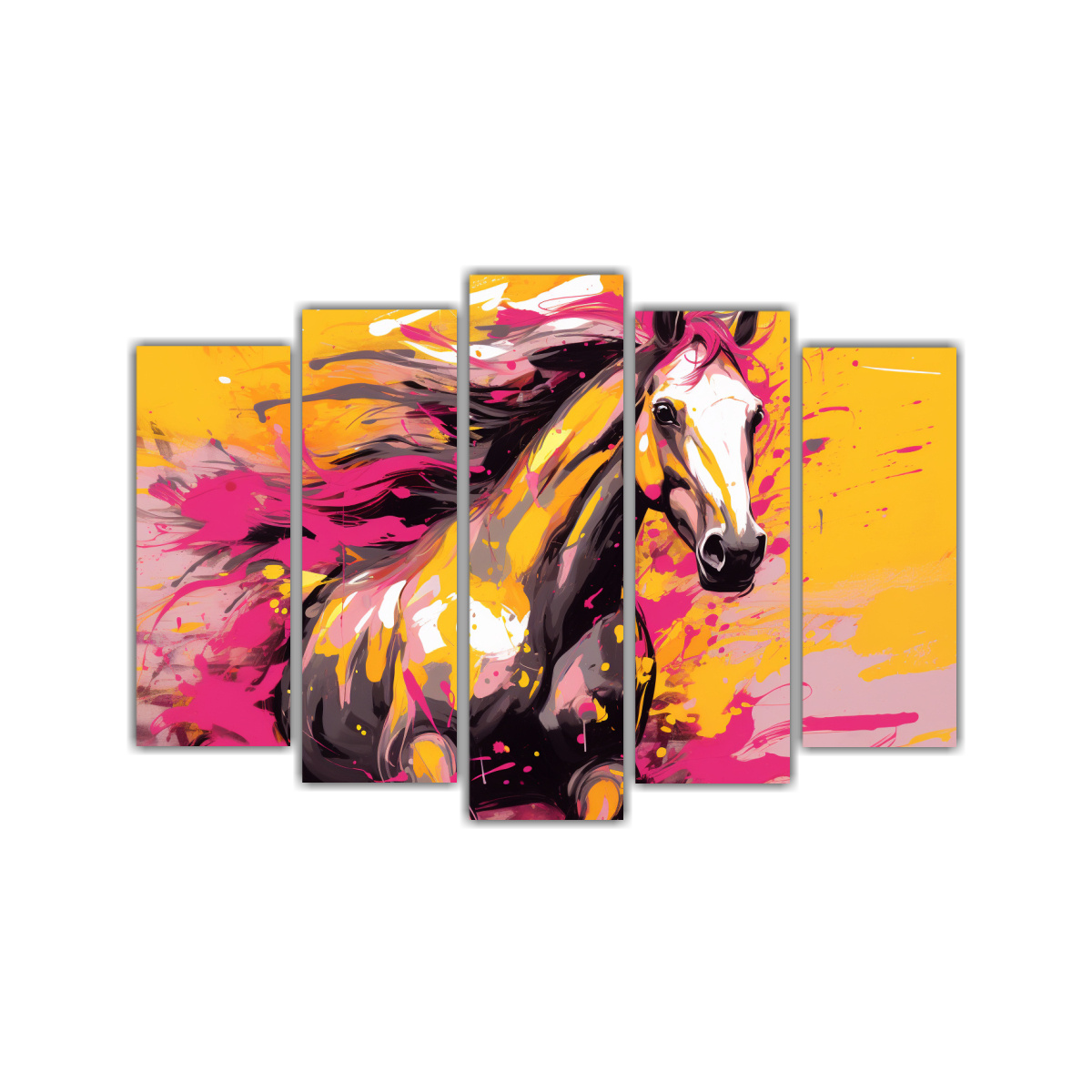 arte-pop-neo-espectacular-caballo-rabe-en-amarillo-y-rosa-