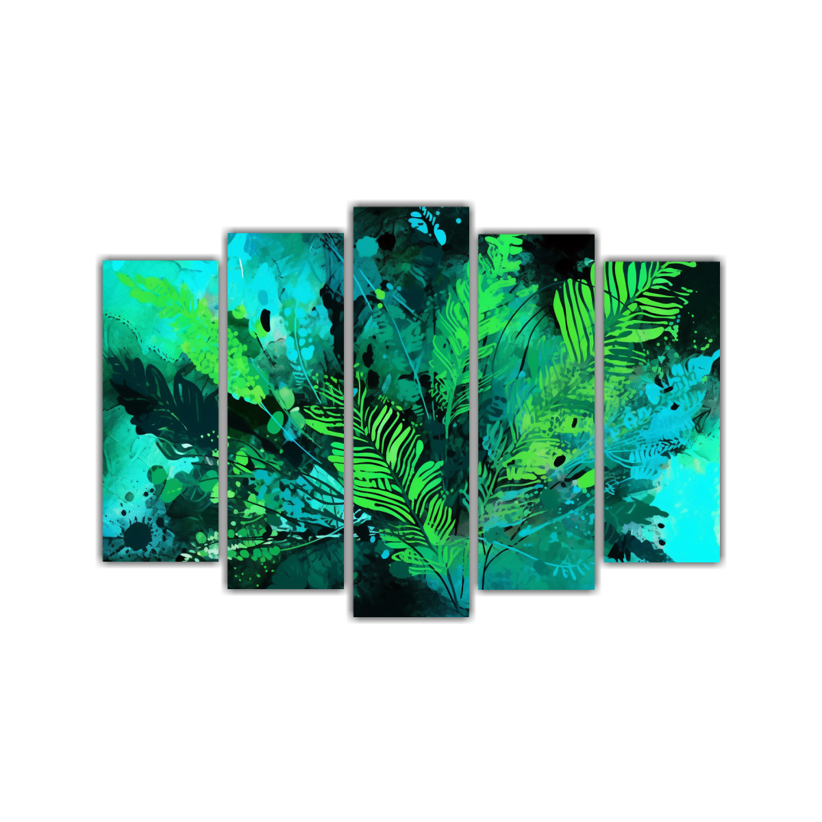 cinco-lienzos-horizontales-en-verde-y-turquesa-para-una-atm-sfera-neonoir-