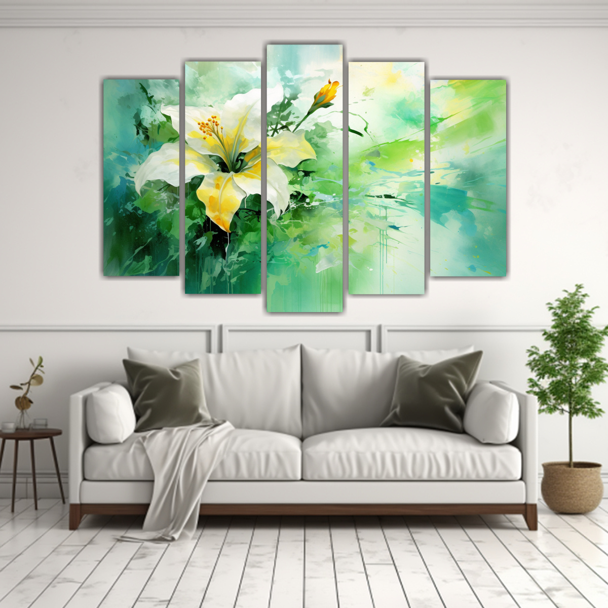 conjunto-5-cuadros-abstractos-belleza-verde-flor-no-olvides-tema-deco-1