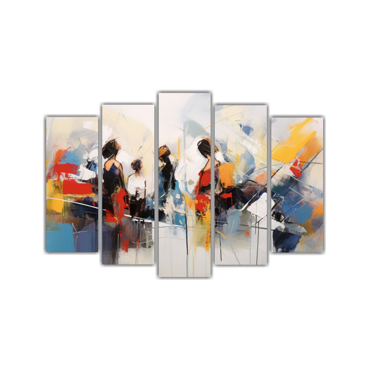 conjunto-5-cuadros-abstractos-originales-de-artista-expresivo