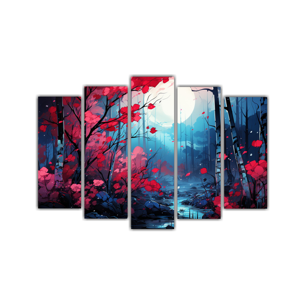 conjunto-5-cuadros-de-alta-calidad-para-comedor-en-rbol-de-lamo-tembl-n-en-rojo-y-azul