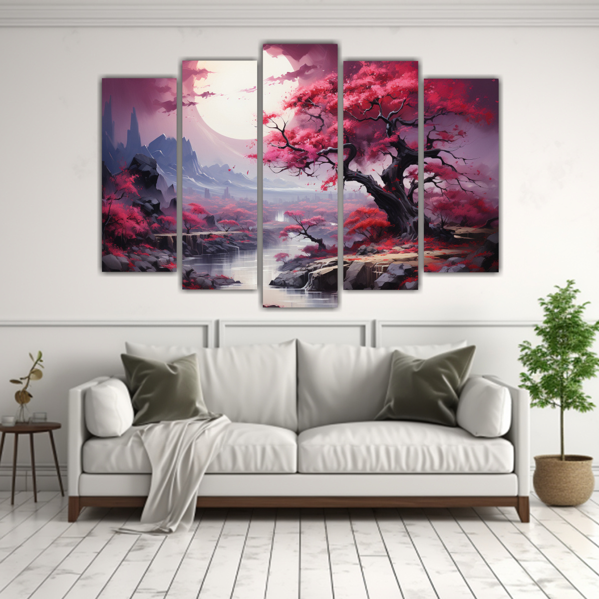 conjunto-5-cuadros-inspiraci-n-visual-rbol-cottonwood-en-morado-y-rojo-atmosfera-neonoir-1