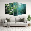 conjunto-5-cuadros-rbol-abedul-verde-neonoir-neo-pop-1