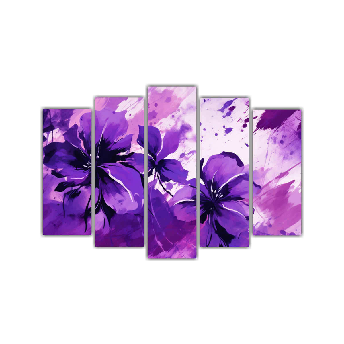 Conjunto 5 Lienzos Tela Imagen Interiores Morados Neonoir Estilo Conjunto 5 Lienzos Tela Imagen Interiores Morados Neonoir Estilo