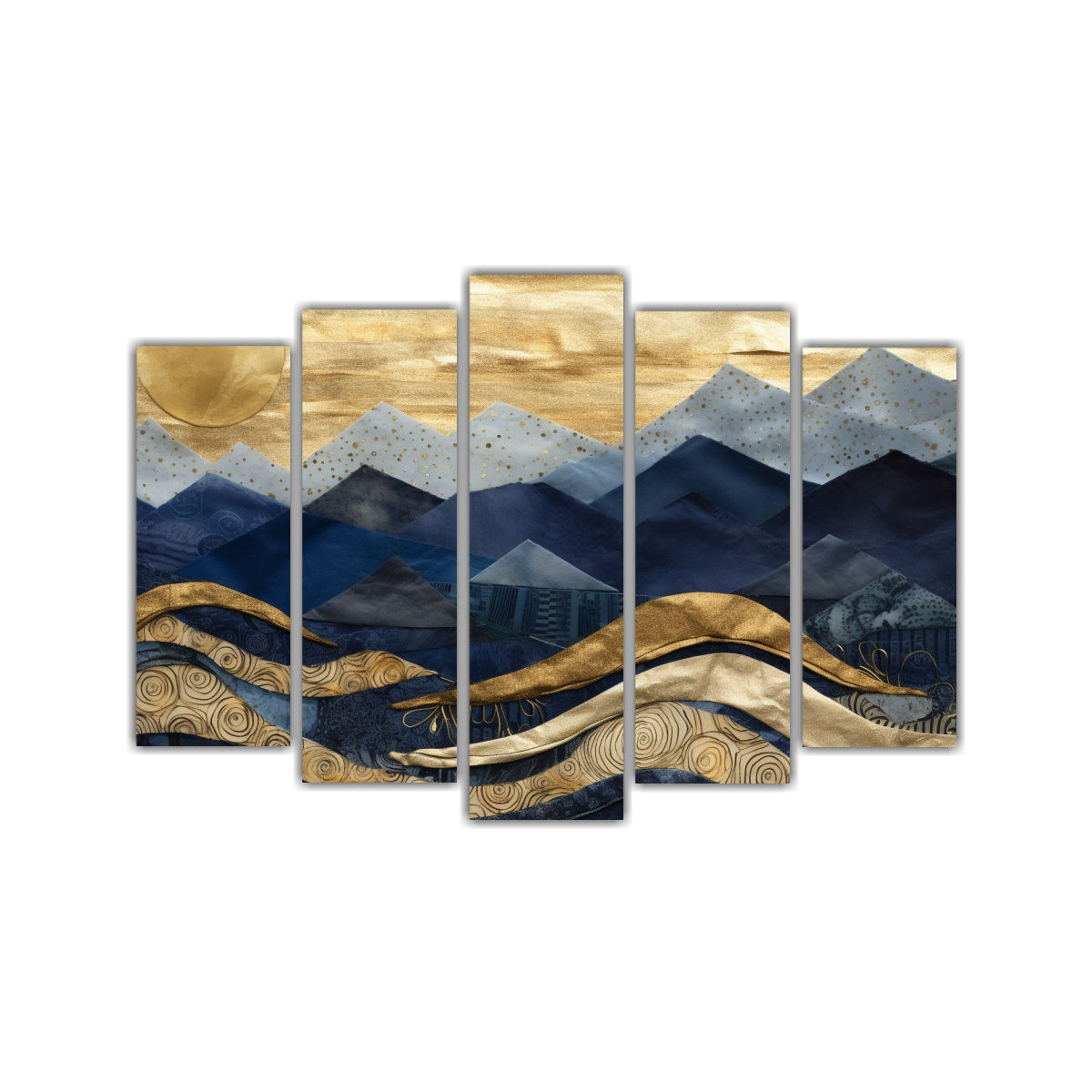 conjunto-5-lienzos-tela-tema-poder-paisaje-monta-a-estilo-luz-oro