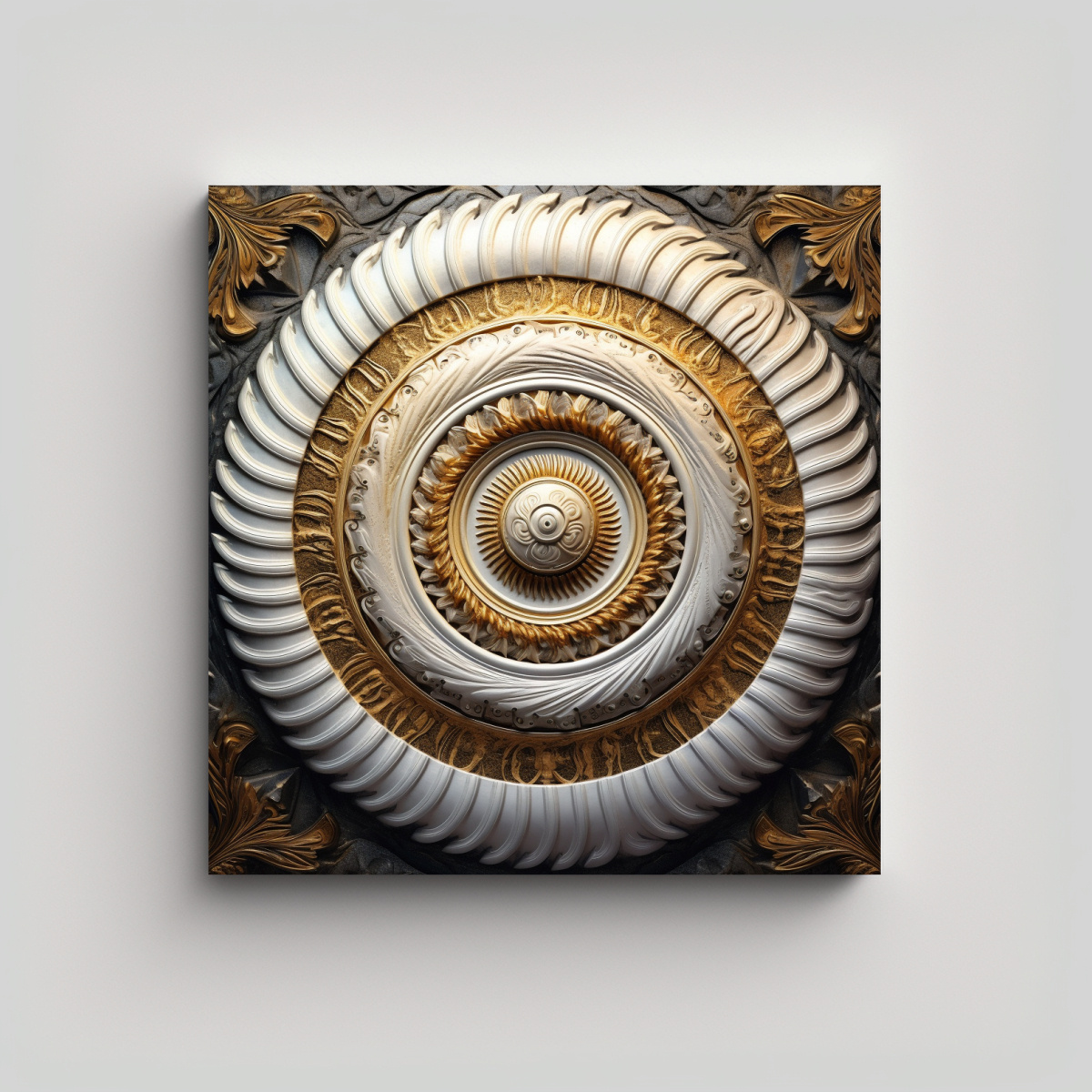 cuadro-abstracto-blanco-y-dorado-con-espiral-alien-gena-para-pared