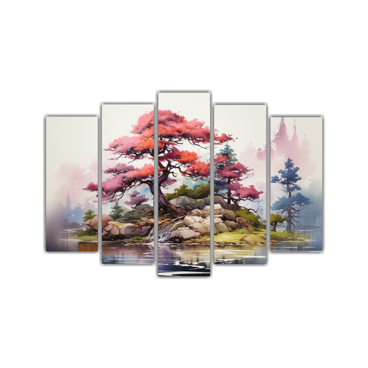 cuadro-abstracto-de-sal-n-con-rbol-bons-i-de-abeto-en-tonos-pastel