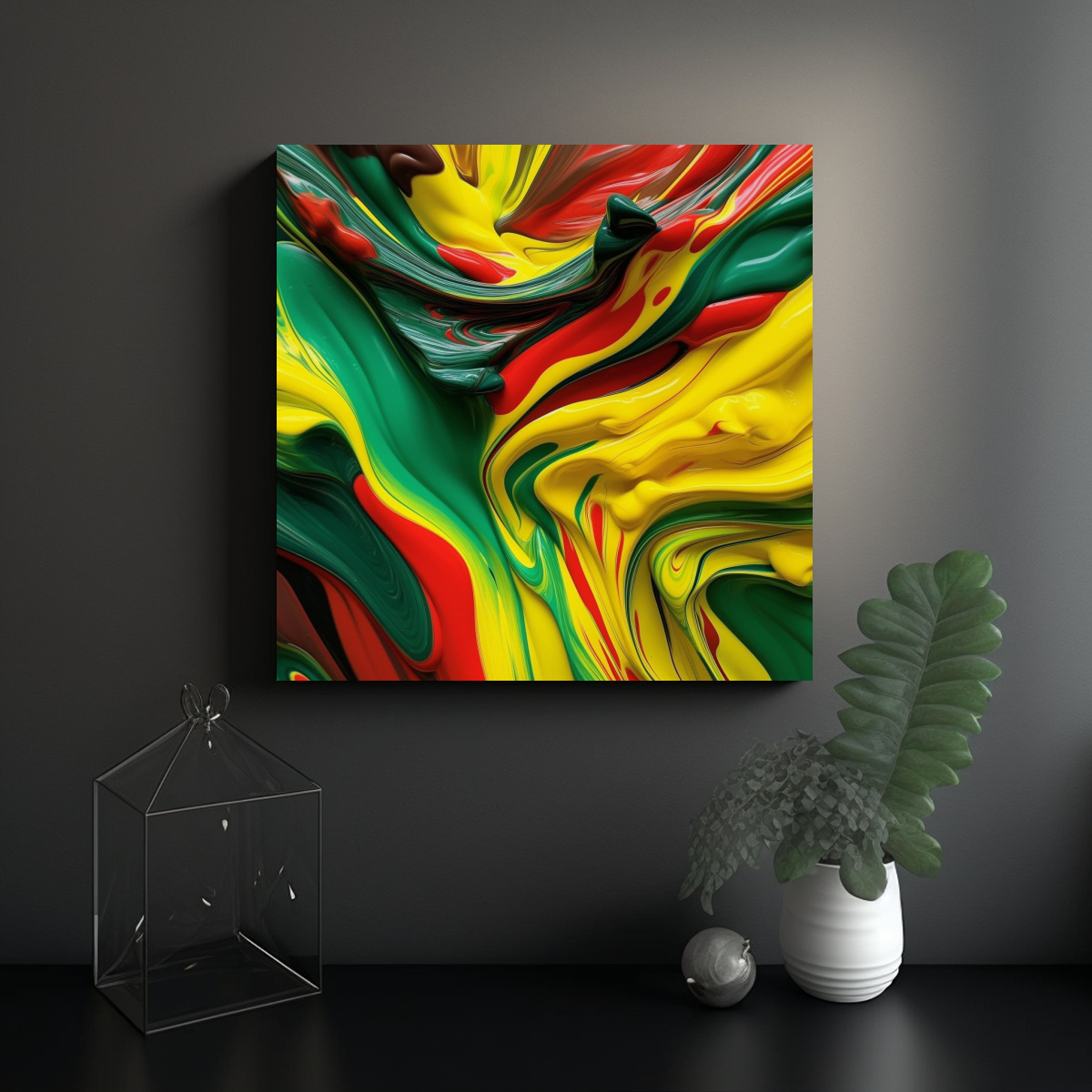 cuadro-abstracto-en-tela-con-textura-roja-y-verde-1