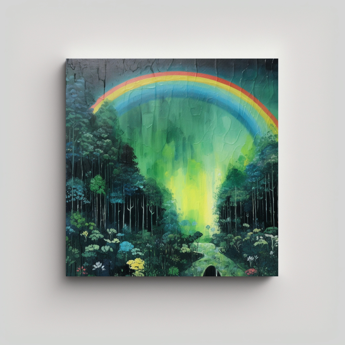 cuadro-abstracto-equilibrio-visual-arco-ris-verde