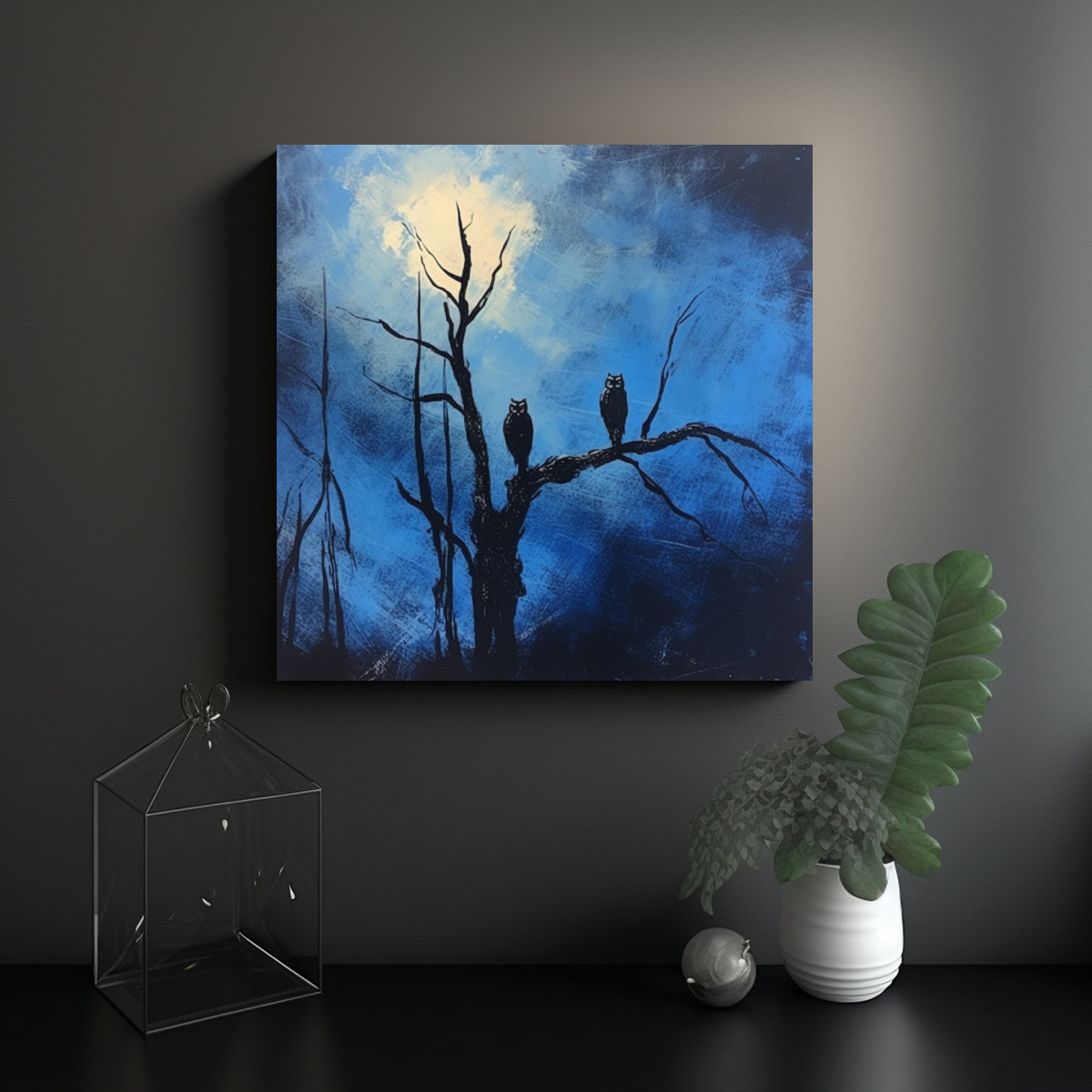 cuadro-abstracto-exuberante-dos-b-hos-en-un-rbol-muerto-y-una-sombra-con-forma-de-hombre-1-1