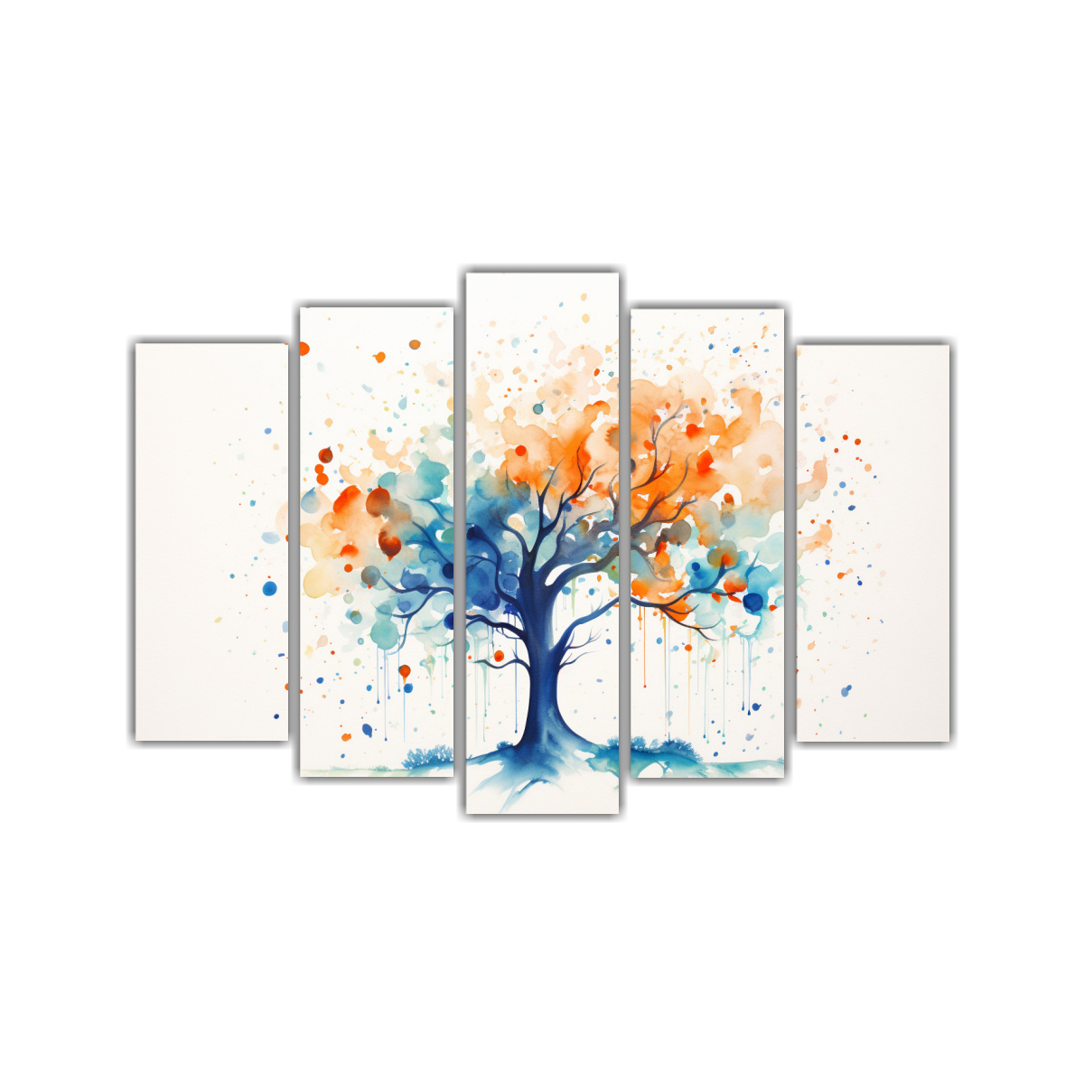 cuadro-abstracto-resistente-rbol-de-acebo-naranja-y-azul-