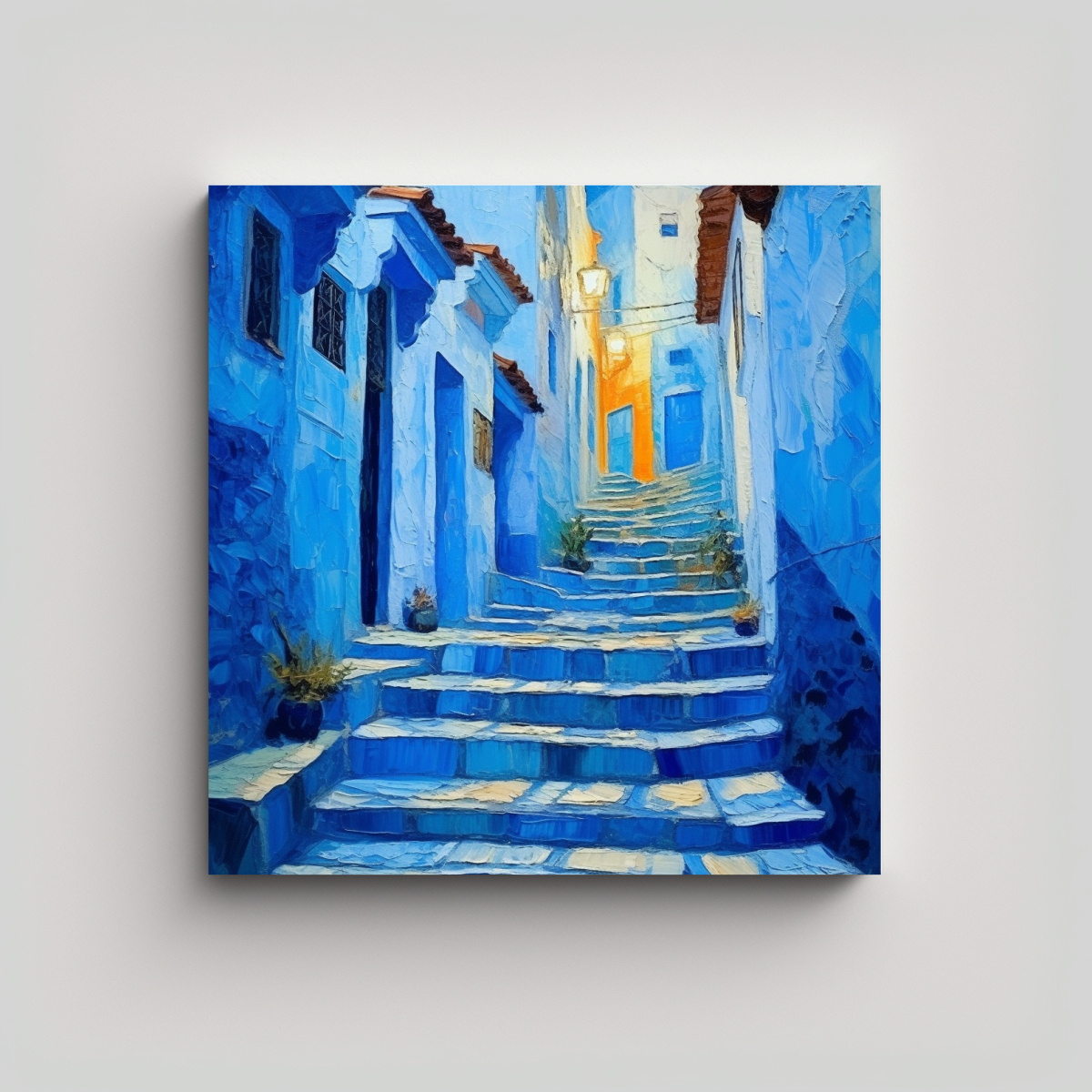 cuadro-acuarela-calles-azules-con-escaleras-chefchaouen-marruecos-deco