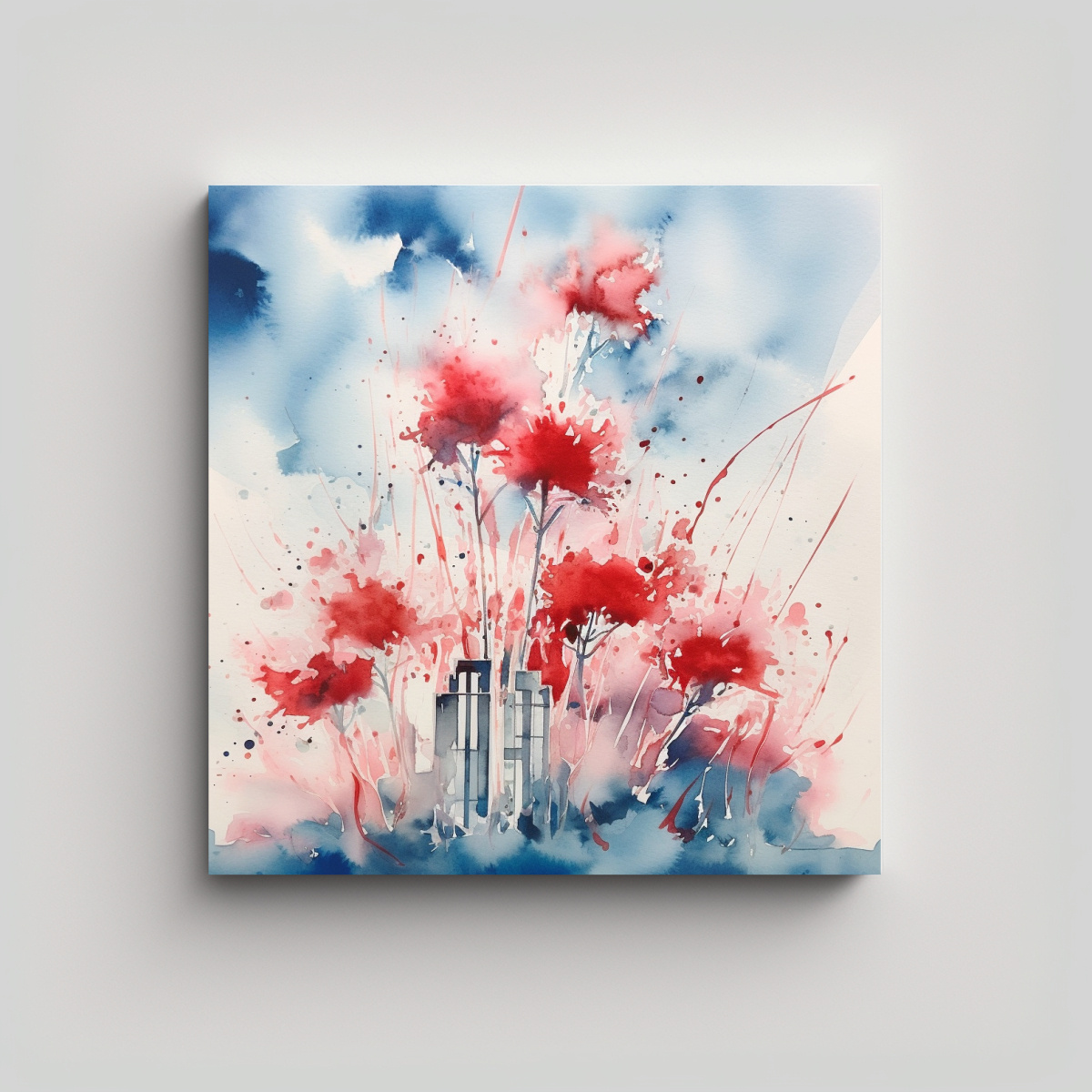 cuadro-acuarela-exuberante-en-rojo-blanco-y-azul
