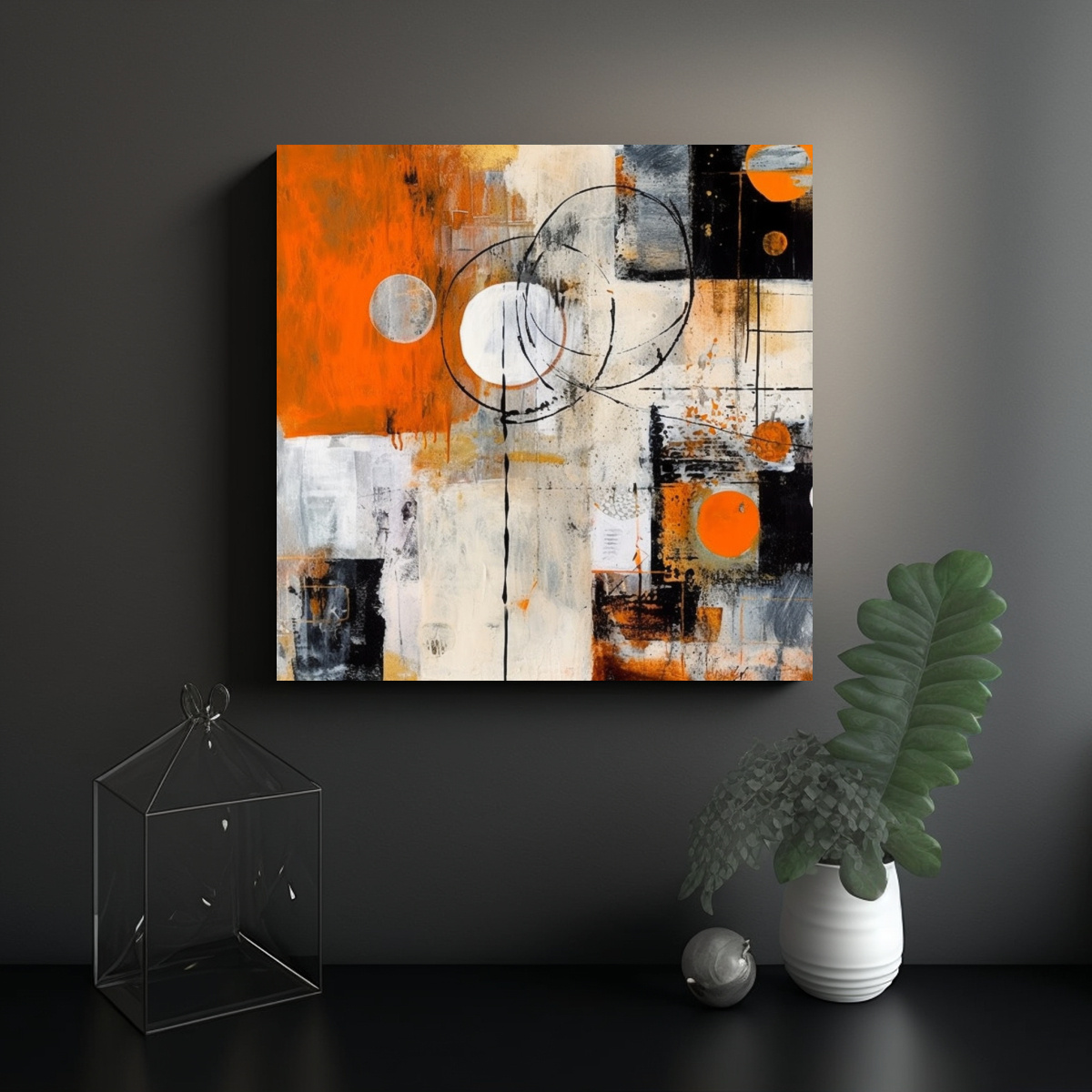 cuadro-cuadrado-abstracto-boho-moderno-en-naranja-blanco-y-negro-1