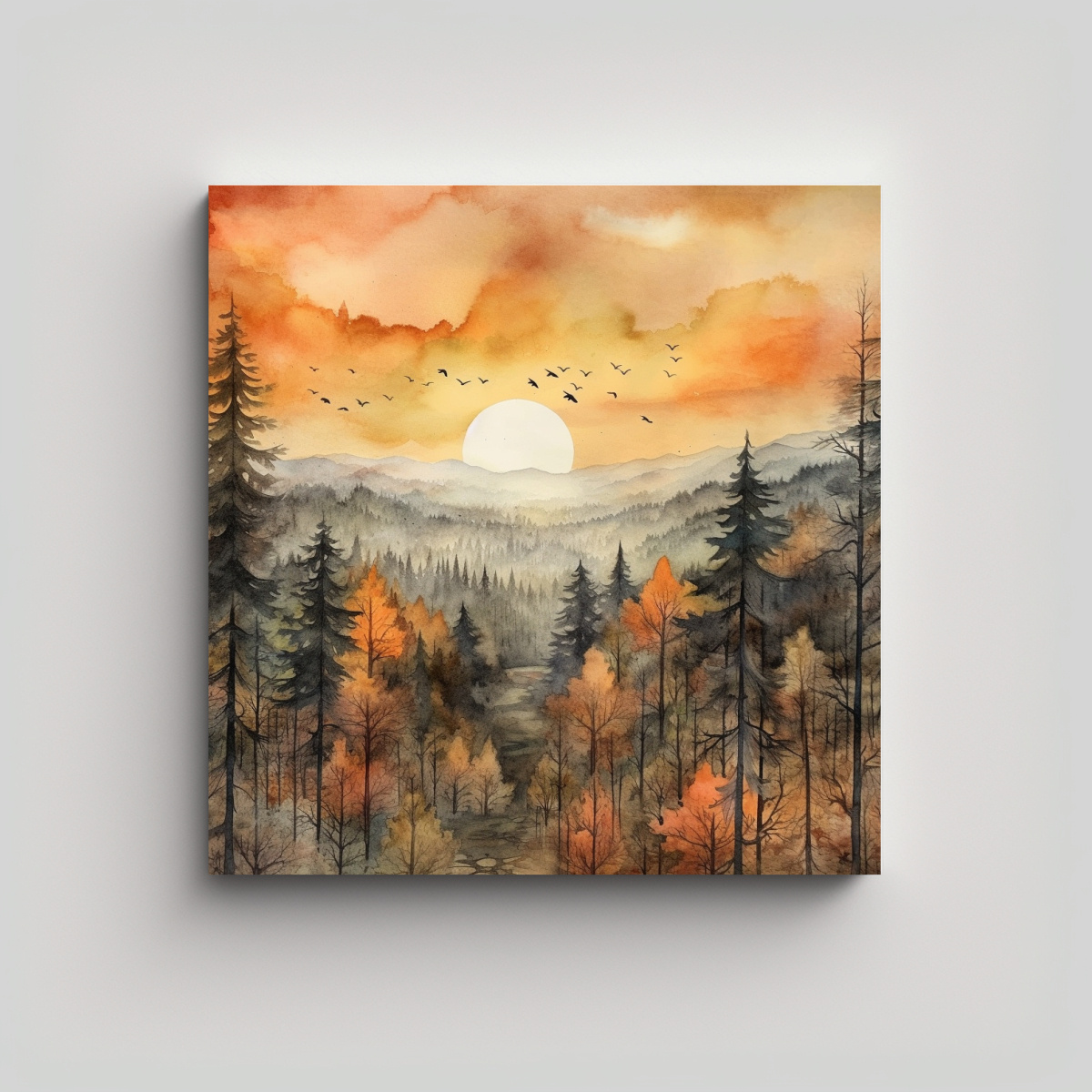 cuadro-de-pared-bosque-acuarela-colores-monta-as-en-distancia