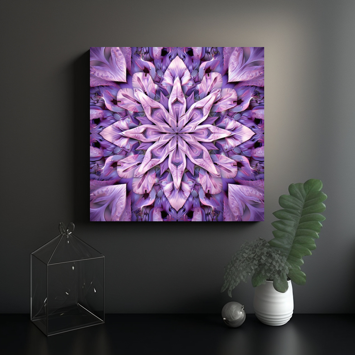 cuadro-en-bastidor-kaleidoscopio-original-en-lila-1