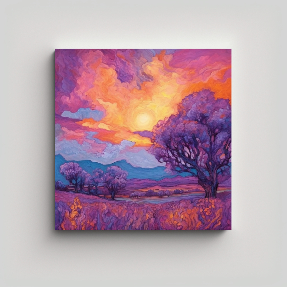 cuadro-en-bastidor-moderno-mar-de-lavanda-al-atardecer-silueta-de-la-ciudad-