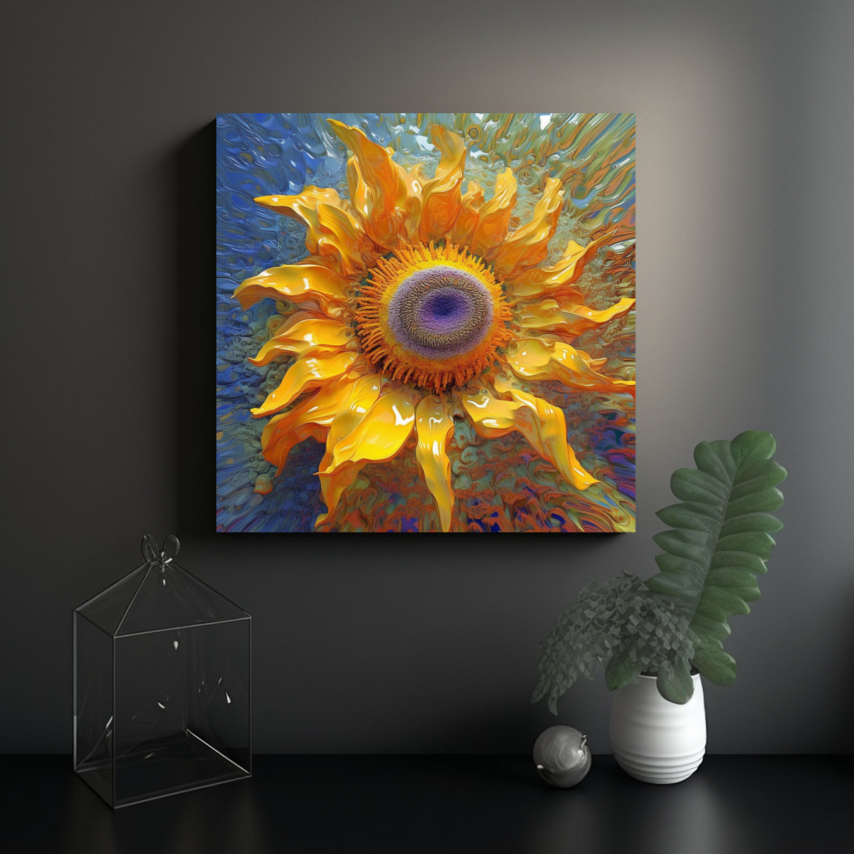 cuadro-estilo-mandelbulb-con-girasoles-arte-vanguardia-1