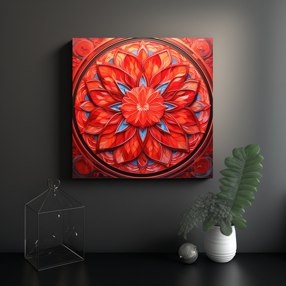 cuadro-expresion-street-art-rojo-floral-con-dise-o-geom-trico-luminiscente-1