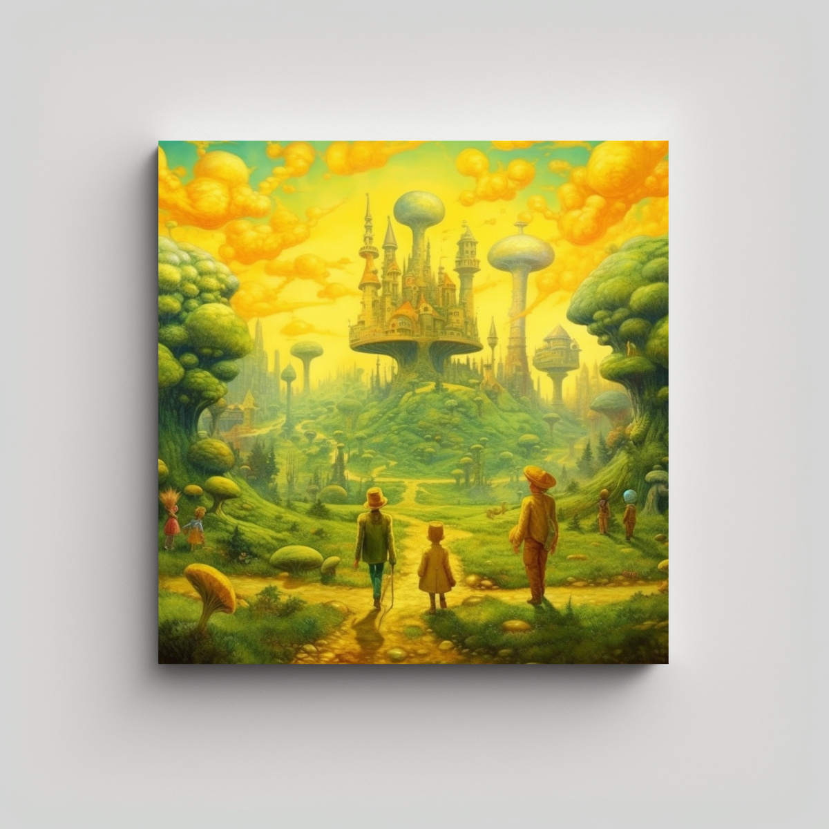 cuadro-impreso-estilo-minimalista-fantas-a-en-tonos-amarilloverde