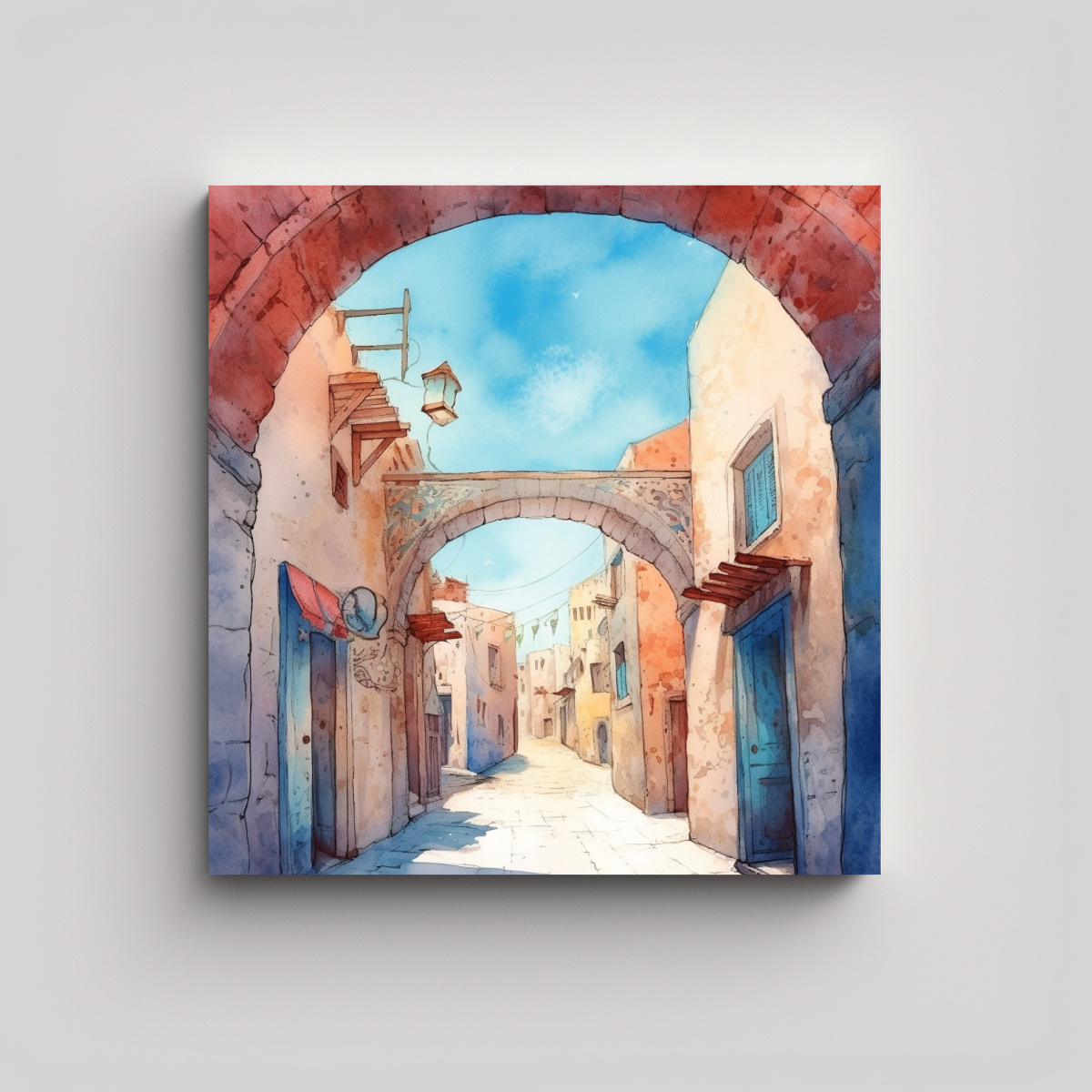 cuadro-tela-bastidor-colores-personalidad-estilo-acuarela-pared-antigua-arco-varios