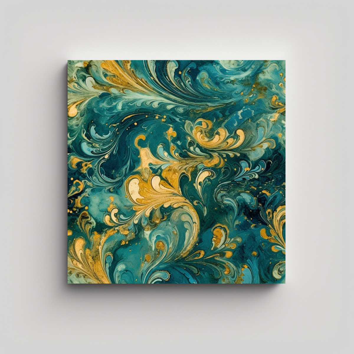 cuadro-tela-urbano-azul-y-dorado-estilo-ricamente-