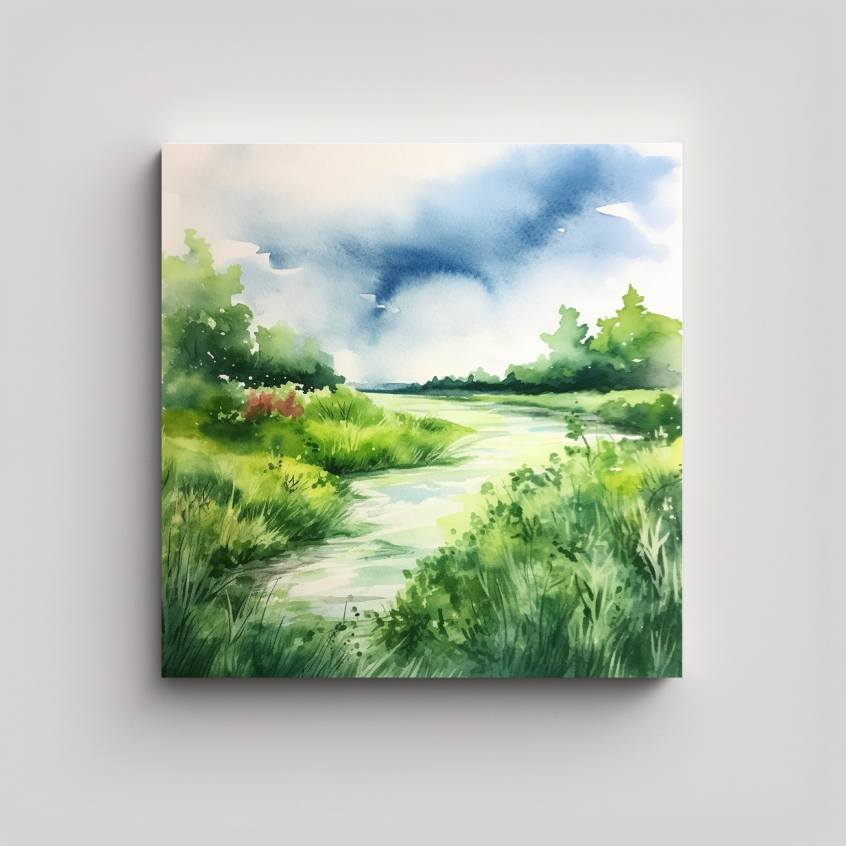 cuadro-tonos-comedor-estilo-acuarela-verde-agua-en-perspectiva-