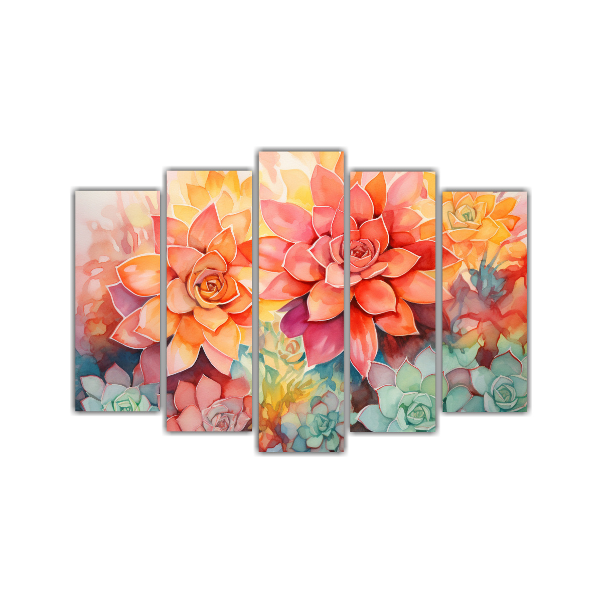 cuadros-abstracci-n-relieve-suculentas-flores-naranja-y-rosa-arte-abstracto