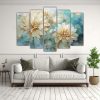 cuadros-abstractos-chrysanthemums-en-turquesa-y-oro-1