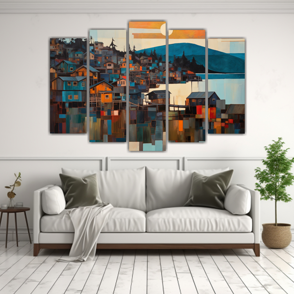 cuadros-acr-licos-de-escena-creativa-en-gibsons-bc-al-anochecer-1