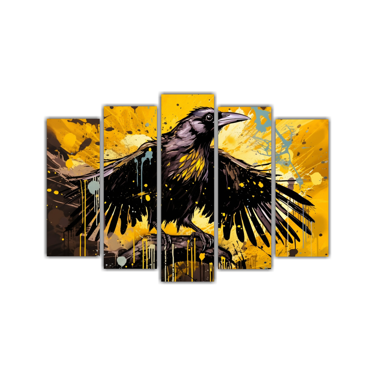 Cuadros Decorativos De Crows And Ravens En Colores Dorados Neo Pop Art ...