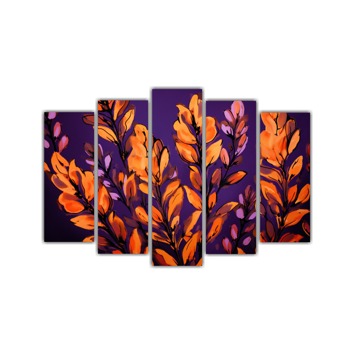 cuadros-decorativos-lupinos-en-p-rpura-y-naranja-neonoir